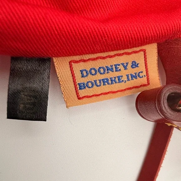 Rare Vintage Dooney & Bourke Zebra Red Trim Distressed Leather Safari Satchel - Picture 11 of 13